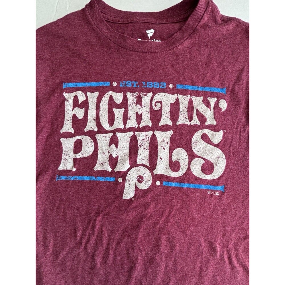 Mens Philadelphia Phillies T Shirt M Burgundy Fanatics Fightin Phils MLB - Picture 3 of 11